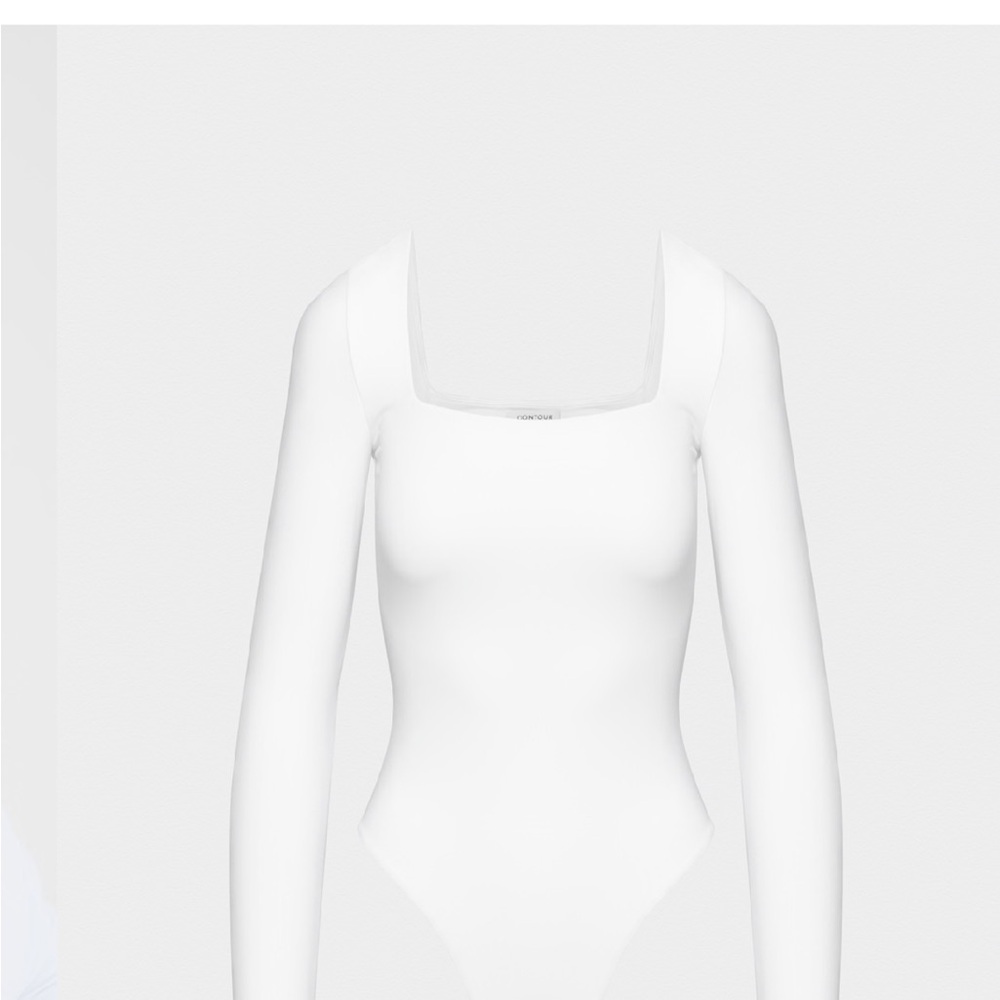 Aritzia White Long Sleeve Bodysuit